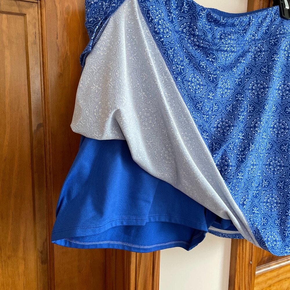 Tranquility Cotton Skort Yoga Athletic Cobalt Blue Floral Mandala Size XXL - Picture 4 of 4